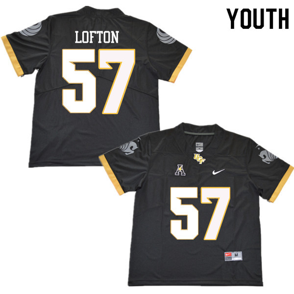 Youth #57 Mike Lofton UCF Knights College Football Jerseys Sale-Black